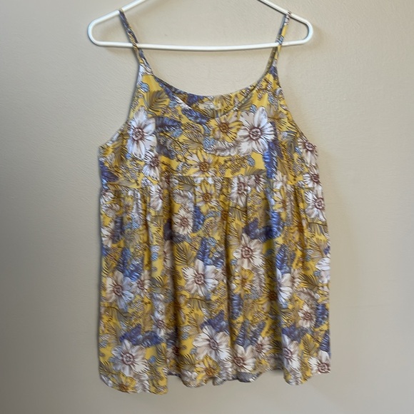 E-Luna, Womens Geri Tank Spaghetti Strap Sleeveless Daisy Floral Top Sz M - Picture 2 of 8